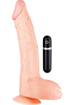 Load image into Gallery viewer, Maxx Men Curved Vibrating Dildo - Vanilla - 11in