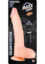 Load image into Gallery viewer, Maxx Men Curved Vibrating Dildo - Vanilla - 11in