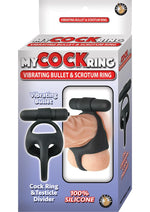 Load image into Gallery viewer, My Cockring Silicone Vibrating Bullet and Scrotum Ring - Black