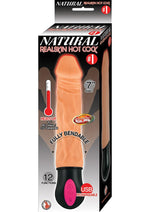 Load image into Gallery viewer, Natural Realskin Hot Cock #1 Rechargeable Warming Vibrator - Vanilla - 7in