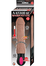 Load image into Gallery viewer, Natural Realskin Hot Cock 3 Rechargeable Warming Dildo - Chocolate - 8in