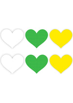 Load image into Gallery viewer, Neon Heart - Green/White/Yellow - 3pk