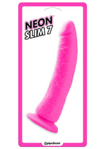 Load image into Gallery viewer, Neon Slim 7 Dildo - Pink - 7in