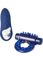 Load image into Gallery viewer, Nu Sensuelle Remote Control Bullet Ring Rechargeable Vibrating Cock Ring - Blue