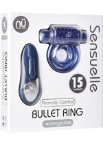 Load image into Gallery viewer, Nu Sensuelle Remote Control Bullet Ring Rechargeable Vibrating Cock Ring - Blue