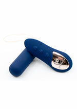 Load image into Gallery viewer, Nu Sensuelle Wireless Bullet Plus with Remote Control Rechargeable Silicone - Blue/Navy Blue