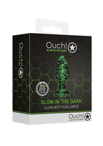 Load image into Gallery viewer, Ouch! Glass Butt Plug - Glow In The Dark/Green - Large