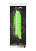 Load image into Gallery viewer, Ouch! Swirl Thick Stretchy Penis Sleeve - Glow In The Dark/Green