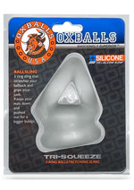 Load image into Gallery viewer, Oxballs Tri-Squeeze Silicone 3-Ring Ball Stretching Sling - Clear/Clear Ice