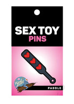 Load image into Gallery viewer, Paddle Hearts Enamel Pin - Grey/Red