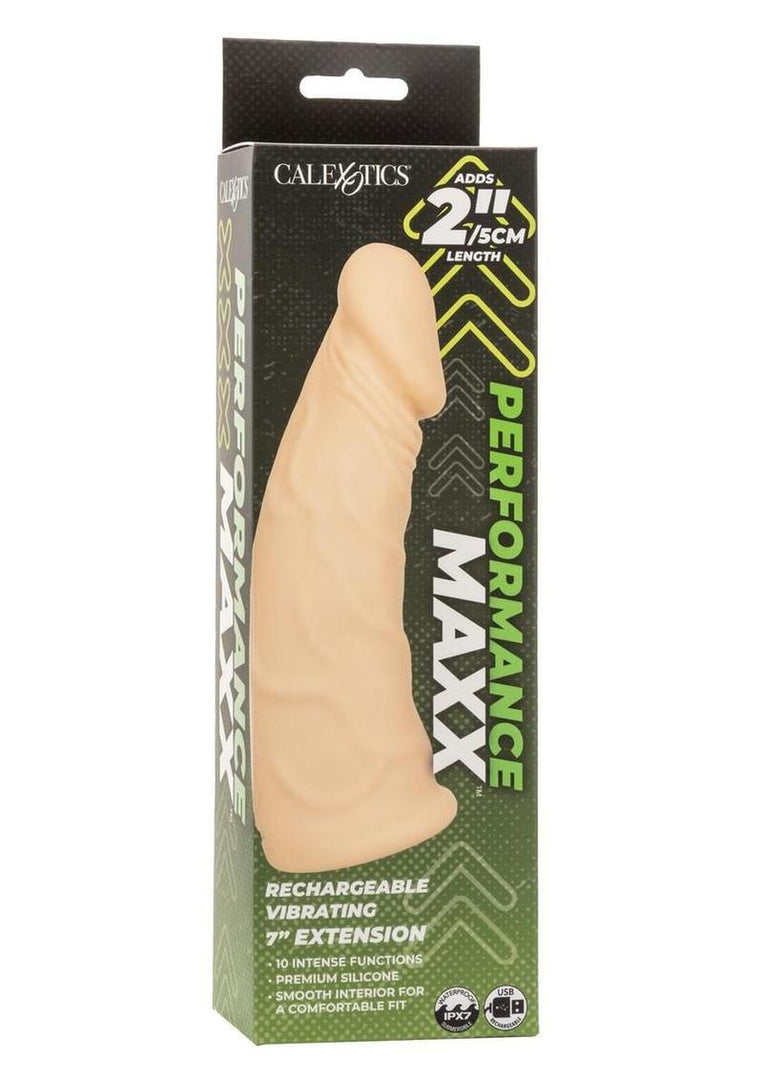 Performance Maxx Rechargeable Vibrating Extension - Vanilla - 7in