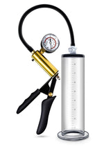 Load image into Gallery viewer, Performance Vx6 Vacuum Penis Pump with Brass Pistol and Pressure Gauge - Clear - 9.5in