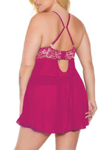 Load image into Gallery viewer, Pink Pussycat Babydoll and Thong - 1xlarge