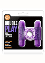 Load image into Gallery viewer, Play with Me Double Play Dual Vibrating Cock Ring - Purple