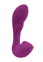 Load image into Gallery viewer, Playboy Arch Rechargeable Silicone Vibrator with Clitoral Stimulator - Purple