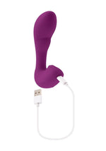 Load image into Gallery viewer, Playboy Arch Rechargeable Silicone Vibrator with Clitoral Stimulator