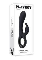 Load image into Gallery viewer, Playboy Late Night Bunny Rechargeable Silicone Dual Vibrator - Black