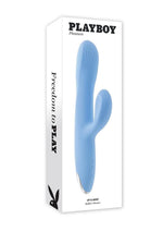 Load image into Gallery viewer, Playboy Up and Away Rechargeable Silicone Rabbit Vibrator - Blue