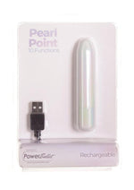Load image into Gallery viewer, Powerbullet Pearl Point Rechargeable Bullet - Pearlescent - White