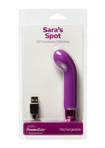 Load image into Gallery viewer, Powerbullet Sara's Spot 10 Function Rechargeable Silicone Vibrating Bullet - Purple