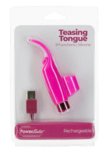Load image into Gallery viewer, Powerbullet Silicone Teasing Tongue with Mini Rechargeable Bullet - Pink - 2.5in