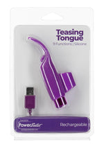 Load image into Gallery viewer, Powerbullet Silicone Teasing Tongue with Mini Rechargeable Bullet - Purple - 2.5in
