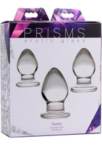 Load image into Gallery viewer, Prisms Triplets 3 Piece Glass Anal Plug Kit - Clear