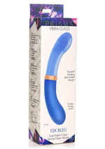 Load image into Gallery viewer, Prisms Vibra-Glass 10x Bleu Dual End G-Spot Rechargeable Silicone/Glass Vibrating Dildo - Teal