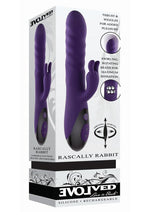 Load image into Gallery viewer, Rascally Rabbit Rechargeable Silicone Thrusting Rotating Vibrator - Purple