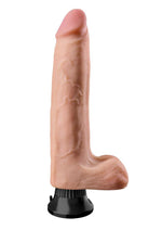 Load image into Gallery viewer, Real Feel Deluxe No. 10 Wallbanger Vibrating Dildo with Balls - Vanilla - 10in