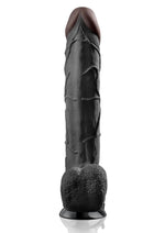 Load image into Gallery viewer, Real Feel Deluxe No. 12 Wallbanger Vibrating Dildo with Balls Waterproof - Black - 12in