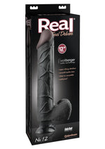 Load image into Gallery viewer, Real Feel Deluxe No. 12 Wallbanger Vibrating Dildo with Balls Waterproof - Black - 12in