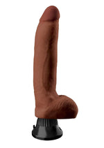 Load image into Gallery viewer, Real Feel Deluxe No. 5 Wallbanger Vibrating Dildo with Balls - Brown/Chocolate - 8in