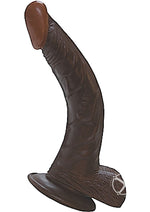 Load image into Gallery viewer, Real Skin All American Afro American Whoppers Dildo with Balls - Chocolate - 8in