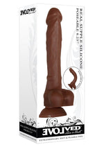 Load image into Gallery viewer, Real Supple Poseable Silicone Dildo with Balls - Chocolate - 8.25 In