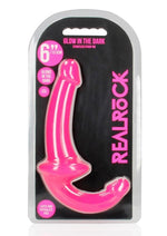 Load image into Gallery viewer, Realrock Strapless Strap-On Glow In The Dark Dildo - Pink - 6in