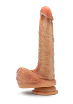 Load image into Gallery viewer, Renaissance Davinci Silicone Sliding Foreskin Dildo with Squeezable Balls - Caramel - 8in