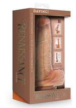 Load image into Gallery viewer, Renaissance Davinci Silicone Sliding Foreskin Dildo with Squeezable Balls - Caramel - 8in