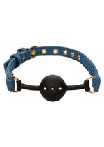 Load image into Gallery viewer, Ride 'Em Premium Denim Collection Ball Gag - Blue