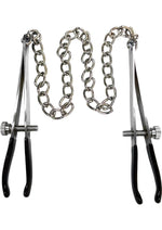 Load image into Gallery viewer, Rouge Adjustable Stainless Steel Tweezer Nipple Chain - Silver