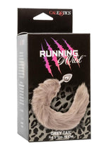 Load image into Gallery viewer, Running Wild Grey Tail Faux Fur Tail and Metallic Anal Plug - Grey/Metal