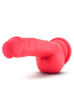 Load image into Gallery viewer, Ruse Shimmy Silicone Dildo with Balls 8.75in - Cerise - Red