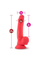 Load image into Gallery viewer, Ruse Shimmy Silicone Dildo with Balls 8.75in - Cerise