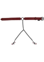 Load image into Gallery viewer, Saffron Collar with Nipple Clamp - Black/Red