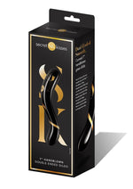 Load image into Gallery viewer, Secret Kisses 7' Handblown Double Ended Dildo - Black/Gold