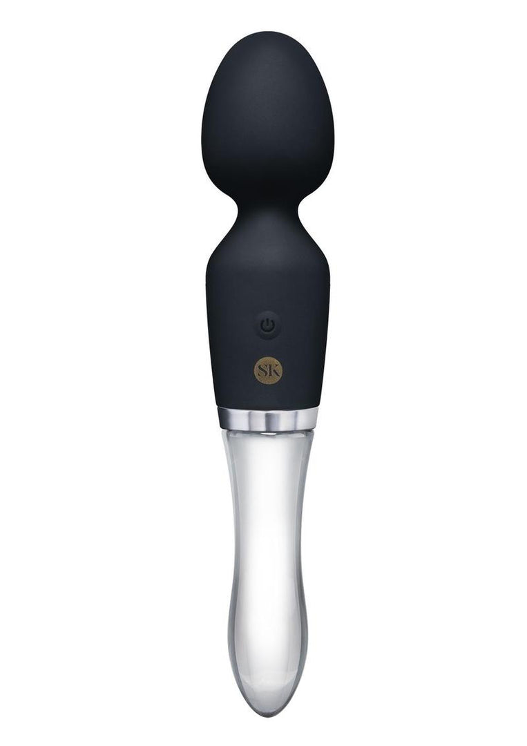 Secret Kisses Glass Black Magic Wand - Black