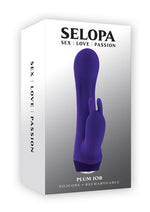 Load image into Gallery viewer, Selopa Plum Job Rechargeable Silicone Rabbit Vibrator - Purple