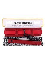 Load image into Gallery viewer, Sex and Mischief Ex's Andamp; Oh's Collar and Leash - Black/Red