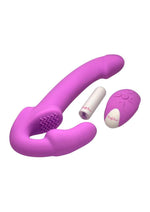 Load image into Gallery viewer, Simply Sweet Candy Crush Vibrating Rechargeable Silicone Strapless Strap-On with Remote - Purple