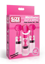 Load image into Gallery viewer, Size Matters Maxtwist Clit and Nipple Triple Sucker - Pink - Set